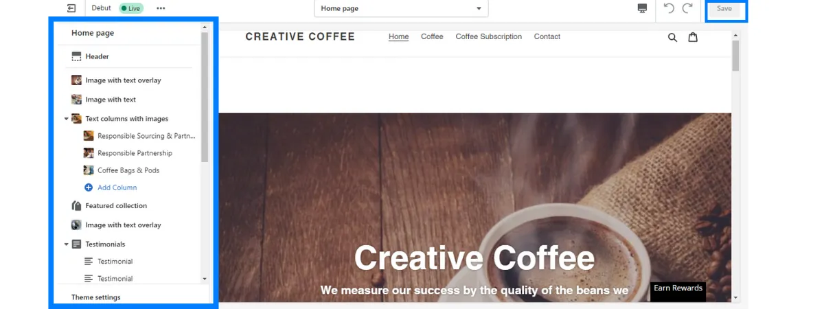 save shopify theme