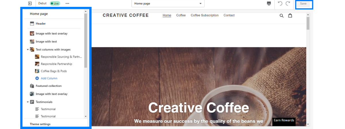 save shopify theme